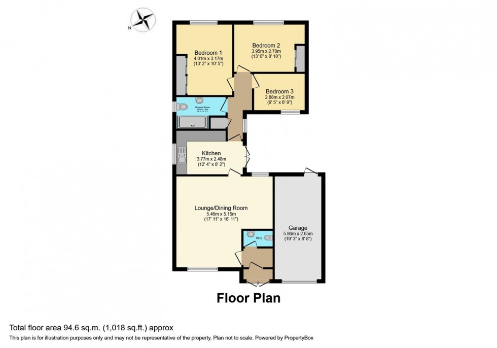Floorplan for Lysander Close, Wellesbourne, Warwick