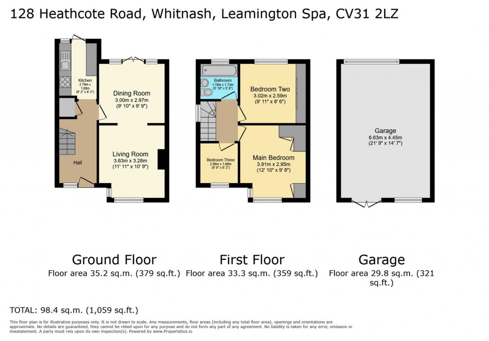 Floorplan for Heathcote Road, Whitnash, Leamington Spa