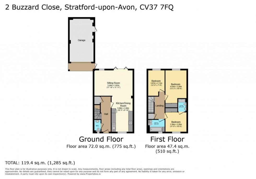 Floorplan for Buzzard Close, Stratford upon Avon