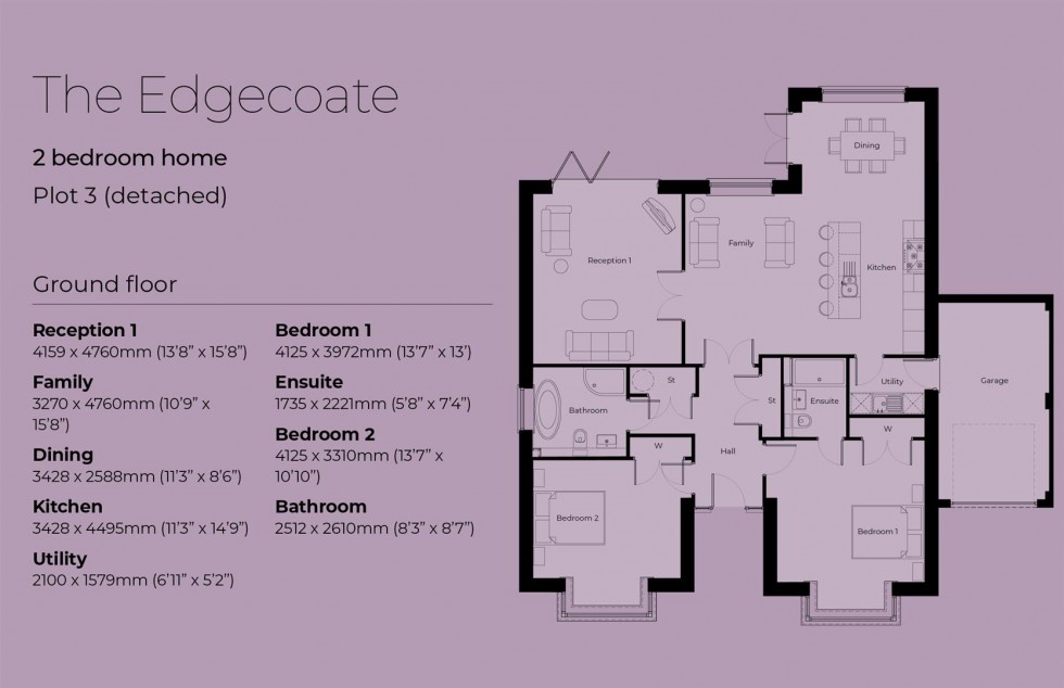 Floorplan for Plot 3, The Edgecote, Deerhurst Gardens, Welford on Avon