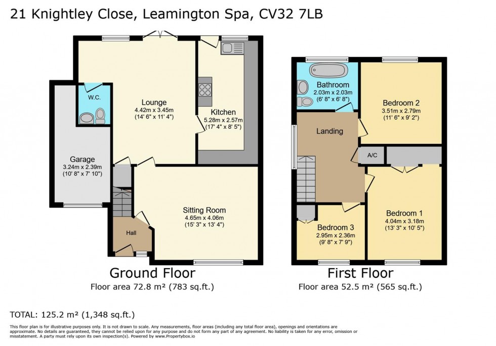 Floorplan for Knightley Close, Leamington Spa