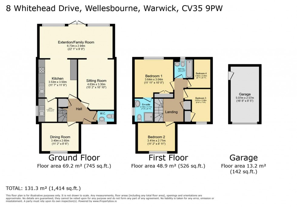 Floorplan for Whitehead Drive, Wellesbourne