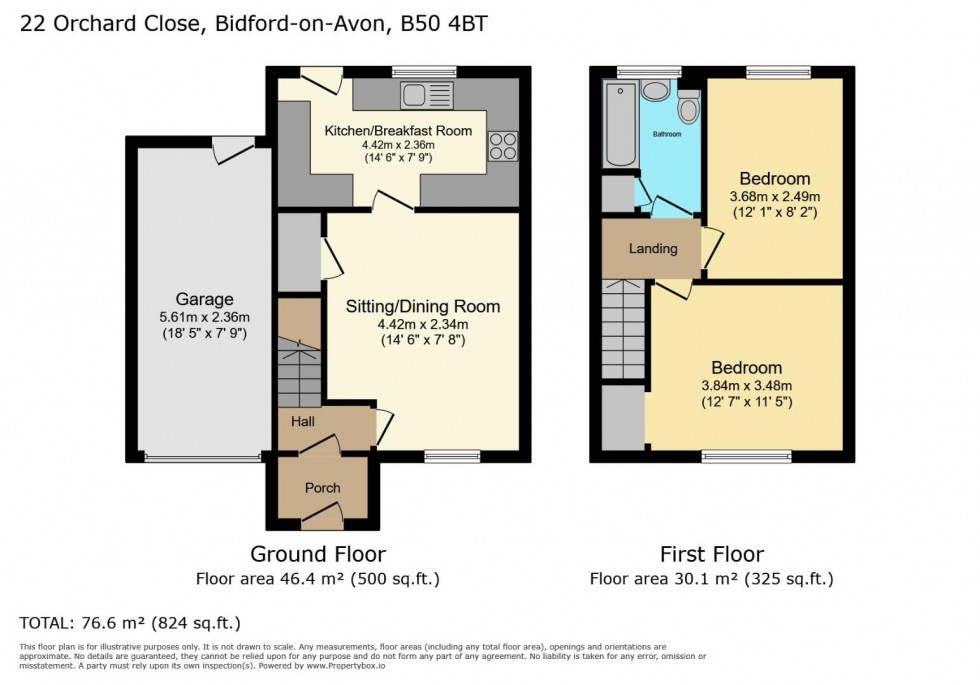 Floorplan for Orchard Close, Bidford-on-Avon, Alcester