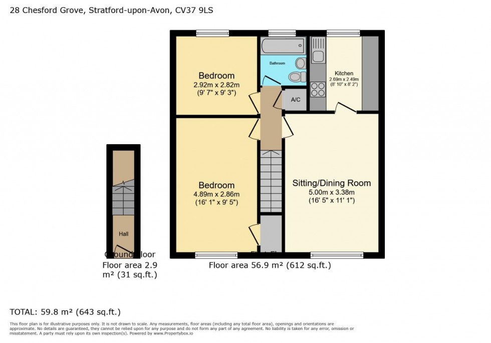 Floorplan for Chesford Grove, Stratford-upon-Avon
