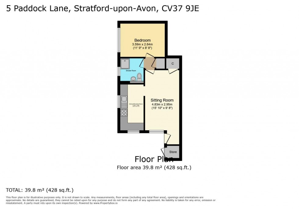 Floorplan for Paddock Lane, Stratford-upon-Avon