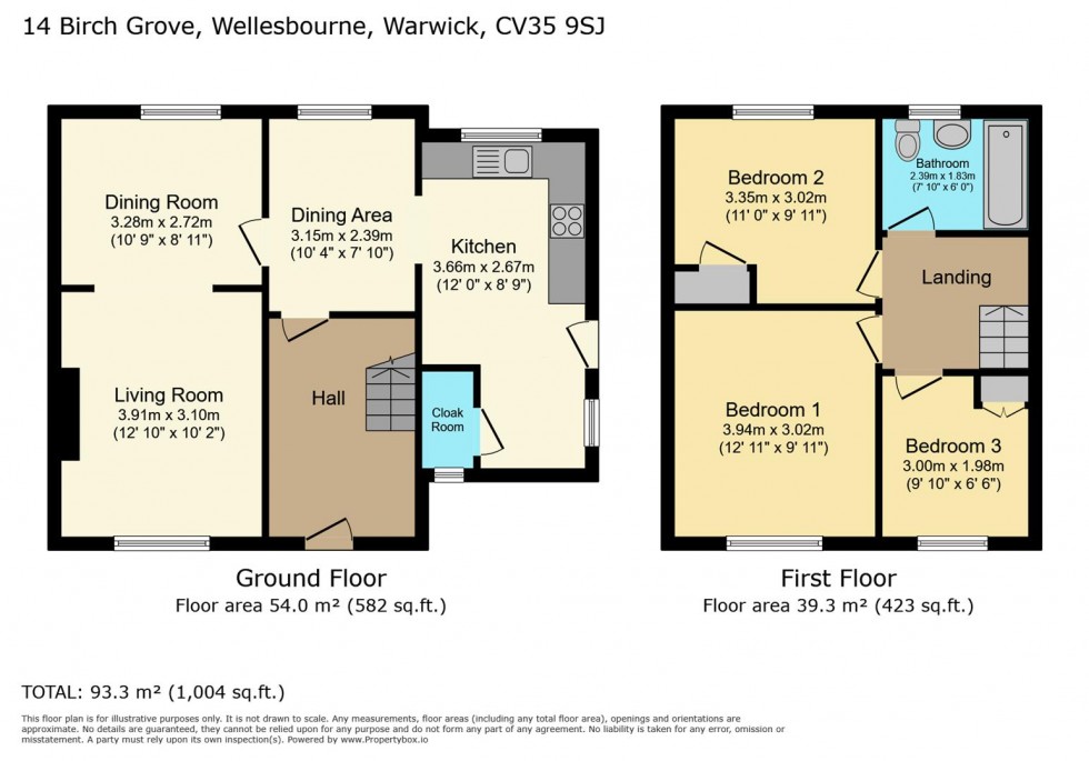 Floorplan for Birch Grove, Wellesbourne
