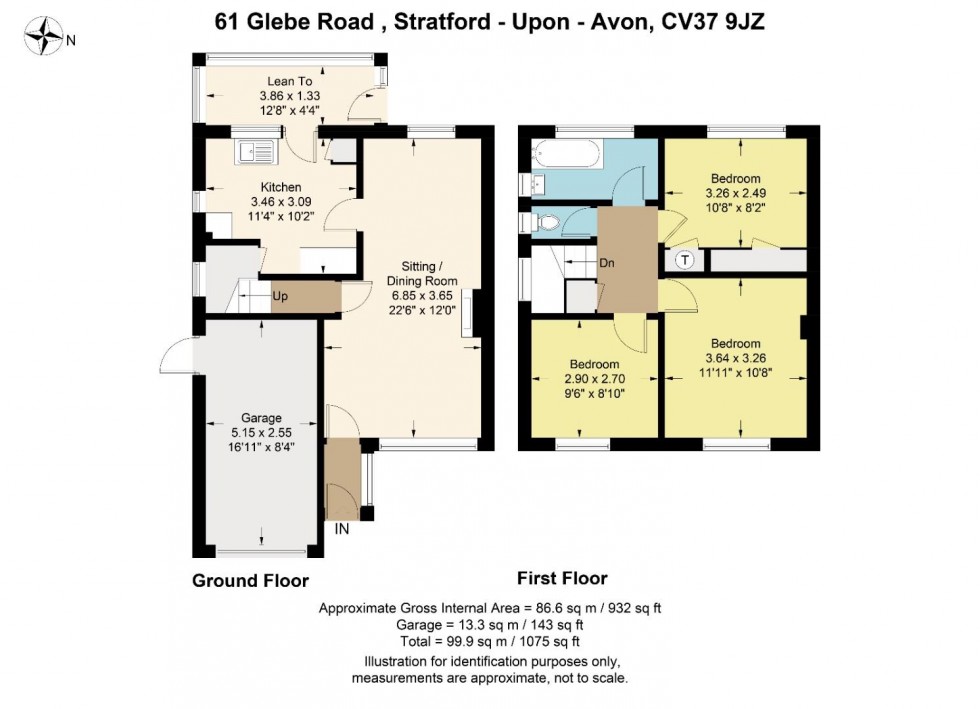 Floorplan for Glebe Road, Stratford-upon-Avon