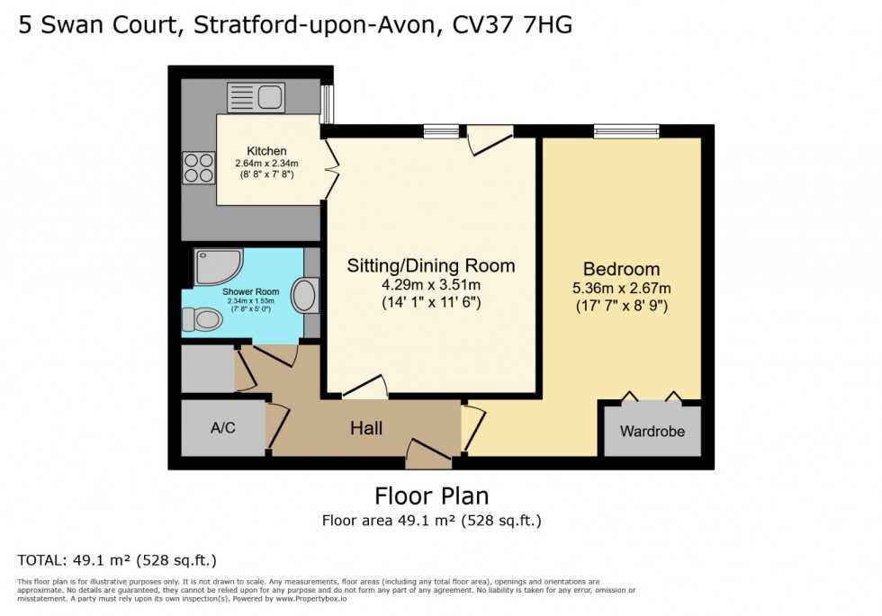 Floorplan for Swan Court, Banbury Road, Stratford upon Avon