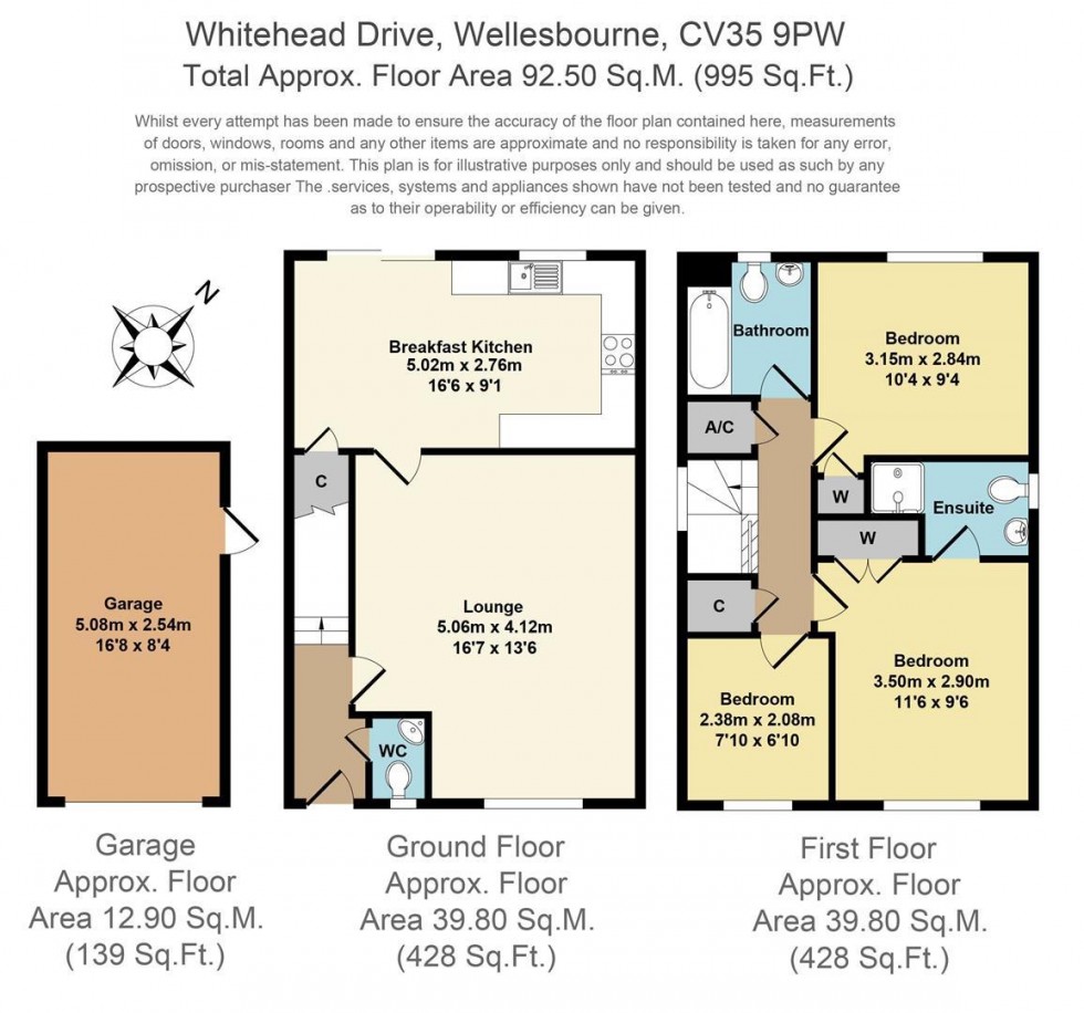 Floorplan for Whitehead Drive, Wellesbourne