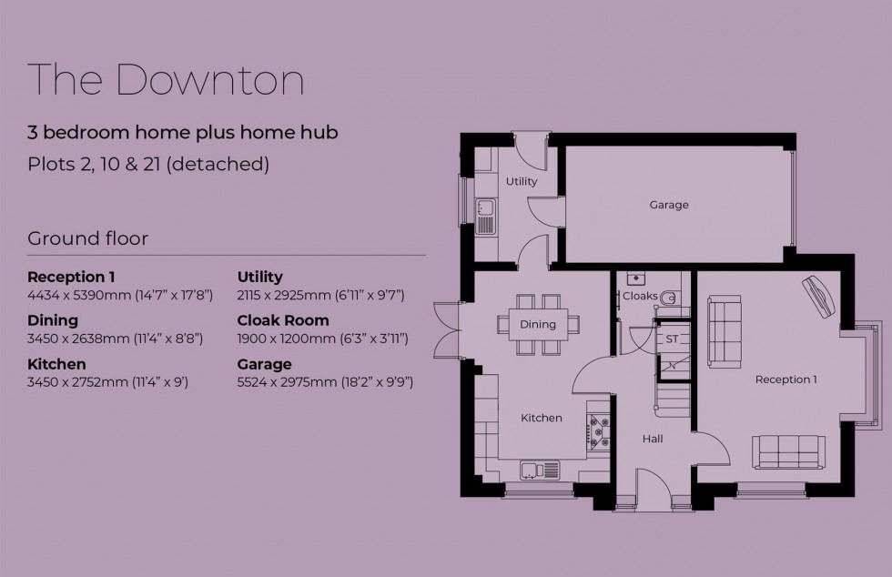 Floorplan for Plot 10, The Downton, Deerhurst Gardens, Welford on Avon