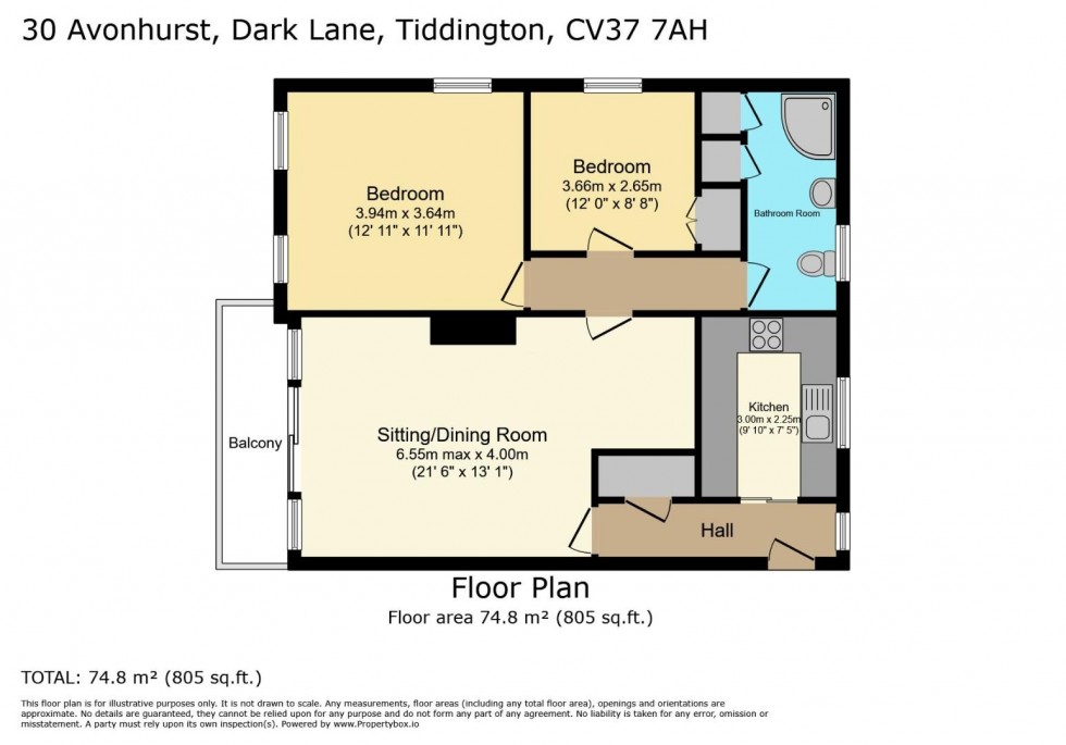 Floorplan for Dark Lane, Tiddington, Stratford-upon-Avon