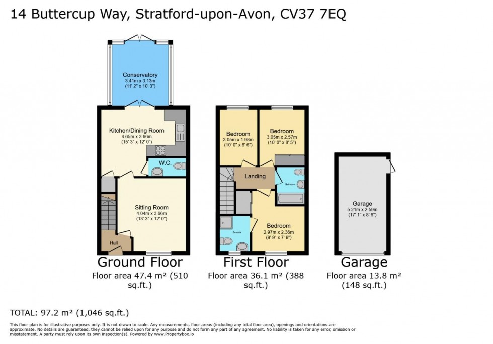 Floorplan for Buttercup Way, Stratford-upon-Avon