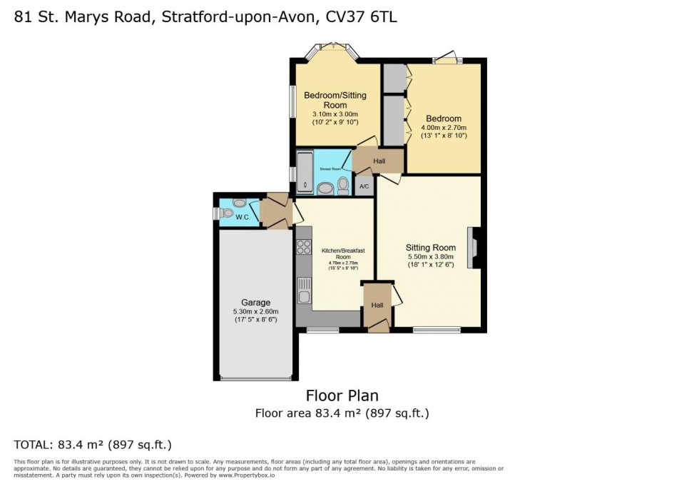 Floorplan for St. Marys Road, Stratford-upon-Avon