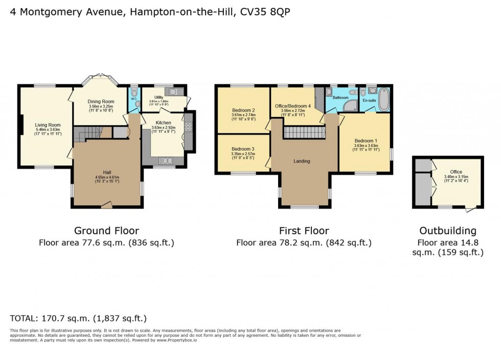 Floorplan for Montgomery Avenue, Hampton-On-The-Hill, Warwick