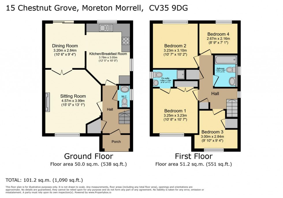 Floorplan for Chestnut Grove, Moreton Morrell, Warwick