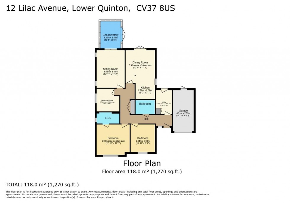 Floorplan for Lilac Avenue, Lower Quinton, Stratford-upon-Avon