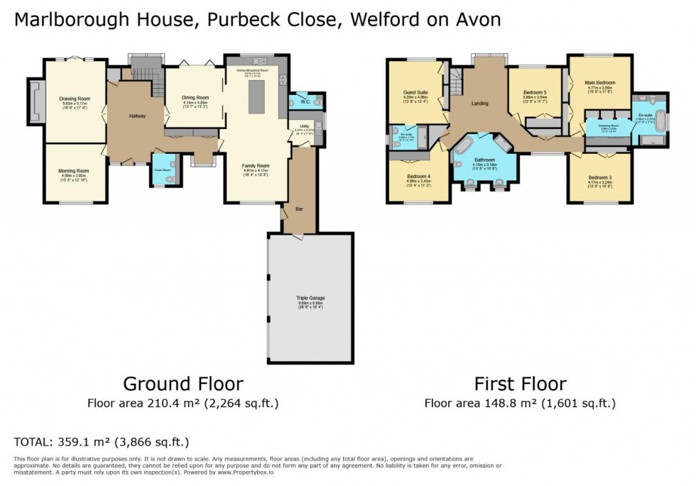 Floorplan for Purbeck Close, Welford on Avon, Stratford-upon-Avon