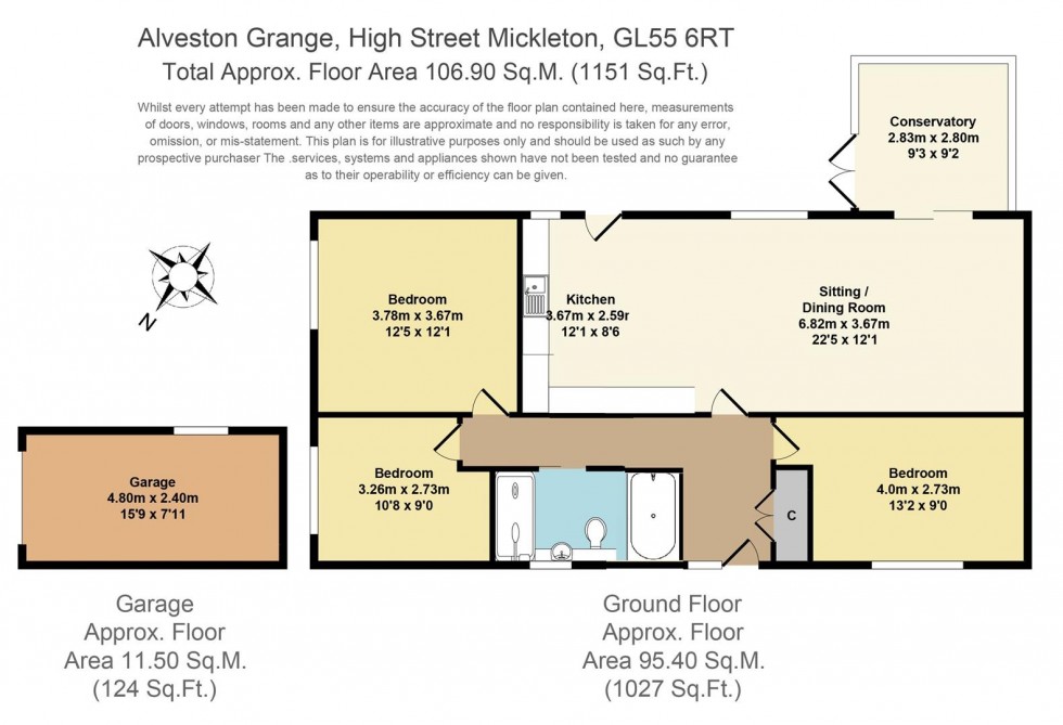 Floorplan for Alveston Grange, Mickleton